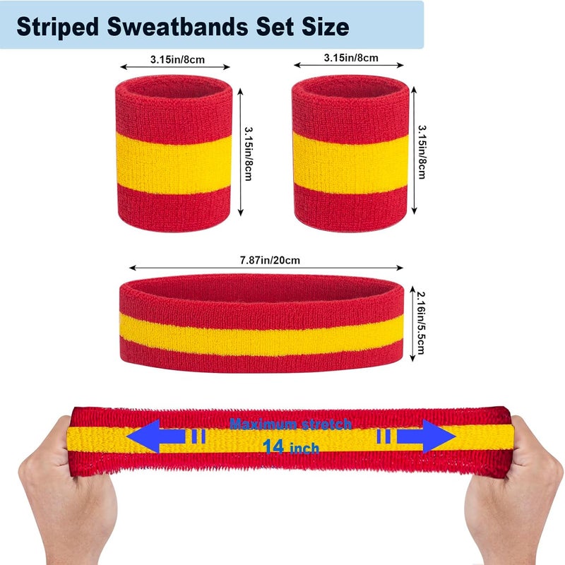FACATH Sweatbands Headband and Wrist Set, Cotton Sweat Band for Athletic Men and Women, Sweatbands Sports Headbands for Working Out, Running, Basketball, Tennis, Yoga - Image 3